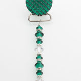 Emerald Crystal Beaded Luxury Pacifier Clip (CSHE)