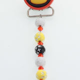 Halloween Orange & White Candy Corn Beaded Pacifier Clip