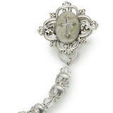 Baptism Gift, Pearl Pacifier Clip, Baby Christening Gift, Cross, Goddaughter Godson White and Very Blingy Silver Accents (CCRS) MSRP 39.00