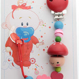 Wooden Girl Pacifier Clip (ADP) (msrp 18.00)