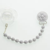 Pick your Color Daisy Pacifier clip with matching Acrylic Beads (CPWD,CPPU,CPPD,CPGD)