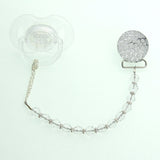 Crushed Crystal Design with European Crystals Pacifier Clip (CCRC, CCRB, CCRP)