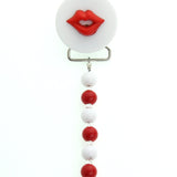 Multi Color Baby Lips Pacifier Clip with Matching Beads