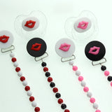 Multi Color Baby Lips Pacifier Clip with Matching Beads
