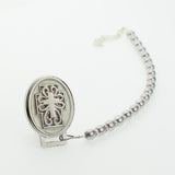 Baptism Gift , Pacifier Clip, Baby christening gift, cross,goddaughter or godson white and very blingy silver accents (CCRS-s)MSRP 39.00