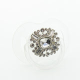 White Beaded Luxury Crystal Pacifier Clip (A13) (MSRP 33.00)