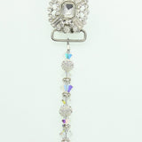 White Beaded Luxury Crystal Pacifier Clip (A13) (MSRP 33.00)
