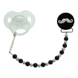 Mustache Beaded Pacifier Clip (msrp 24)