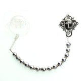 Baptism Gift ,Silver Bead Pacifier Clip, Baby christening gift, cross,goddaughter or godson (CCRS-S)MSRP 39.00