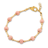 Classy Bracelet With Rhodonite Beeads and 14k gold filled bead fillers (B2122-P)