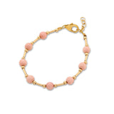 Classy Bracelet With Rhodonite Beeads and 14k gold filled bead fillers (B2122-P)