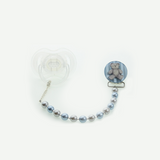 Bear Pacifier Clip with matching pearls (CT)