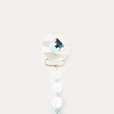 Blue, Beige Diamond Pacifier clip with Stunning Mother of Pearls (CMPB,CMPG)