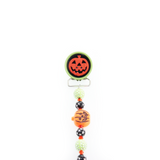 Halloween Orange & Green Jack-o-Lantern Beaded Pacifier Clip