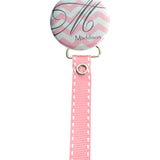 Pink Personalized Name Chevron Design Pacifier Clip (PER 1)