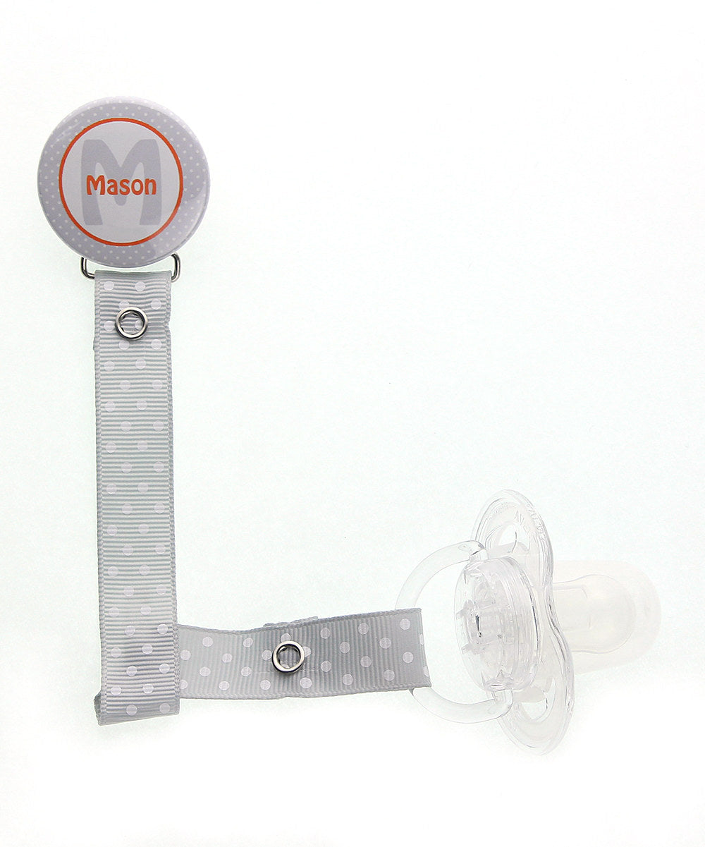 Personalized Name Polka Dot , Girl Pacifier Clip (PER 31-34)