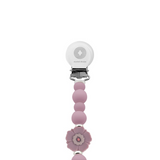 Silicone pacifier clip with center paisley flower bead (SP)