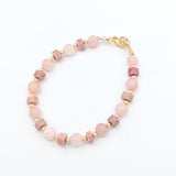 Rhodonite and pink with gold filled beads bracelet (B2606-P)