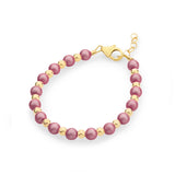 Classy Child/Baby Bracelet With Austrian Purple Pearls and 14kt Gold Filled Beads (B2141-MM)