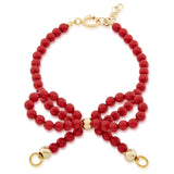 Bow Bracelet 14kt filled beads, waterproof and adjustable (B2501-R)