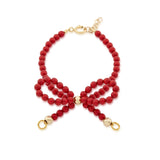 Bow Bracelet 14kt filled beads, waterproof and adjustable (B2501-R)