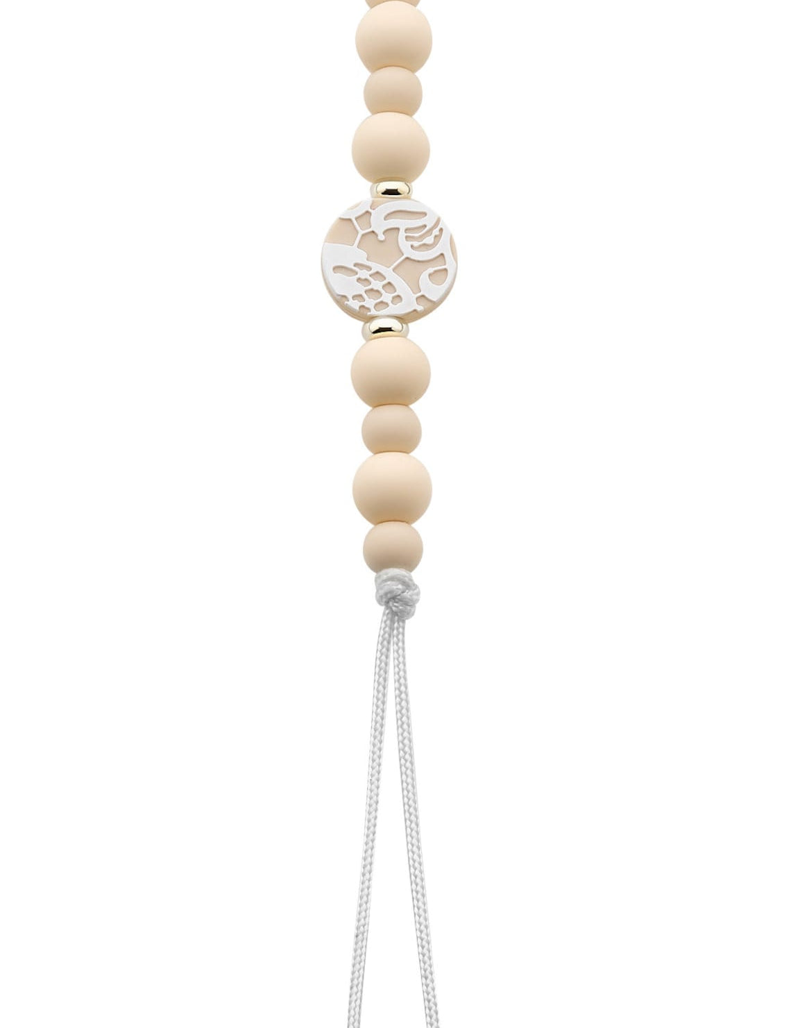 Silicone pacifier clip with lacy 2 tone center bead (SL)