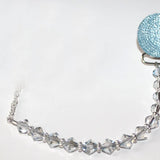 Pink, Blue, Clear Sparkly Glitter with European Crystals Pacifier Clip (CSGP,CSGB,CSGC)