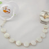 Blue, Beige Diamond Pacifier clip with Stunning Mother of Pearls (CMPB,CMPG)