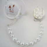 Bear Pacifier Clip with matching pearls (CT)