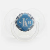 Personalized Monogram Grey and Light Blue Pacifier