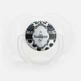 Personalized Name Black & White Damask Pacifier
