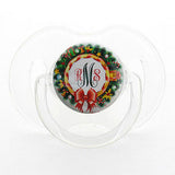 Personalized Monogram Holiday Wreath Pacifier
