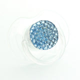 Quilted Crystal Bling Pacifier, Blue Shades