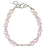 Pink Pearls and Clear European Crystals Beaded Bracelet (BPPCC)