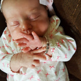 Beautiful Baby Girl Personalized Name Bracelet, Sterling Silver, With Shades Of Lavender Austrian Pearls (BNBC-2)
