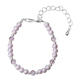 Crystal Dream Light Pink Czech Glass Pearls and Crystals Toddler  Bracelet Gift with 2" Extender (BPG16)
