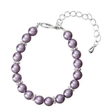 Crystal Dream Violet Glass Pearls Baby Bracelet with Daisy spacers and 2" Extender (BPG44)