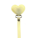 Glitter felt heart pacifier clip