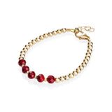 Gold bead with Red crystal center bracelet