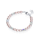 Baby Bracelet Pink Pearls and Clear Crystals (BPC)