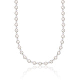 White European  Pearls with Clear Crystal Beaded Necklace (NPWC)