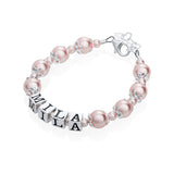 Personalized Name Luxury Sterling Silver with European Crystal Baby Girl Keepsake Bracelet (BNBC)