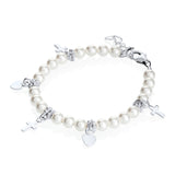 Baby, infant, toddler child baptism, christening goddaughter  Sterling  Silver Cross Charm Bracelet (BPWCH)