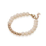Ivory Crystal and Rose Gold Bead Infant Toddler Girls Stackable Bracelet | Luxury Child Bracelet Gift | Baby Girls Bracelet (B1918)