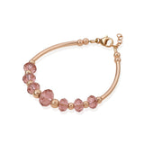 Baby Girl Rose Gold Banglet Bracelet Blush European Crystals | Perfect Baby Shower, Birthday Gift (BN19)