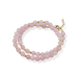 Delicate toddler girl double bracelet with pink quartz beads | luxury child bracelet gift | Baby Girls Bracelet (B1908)