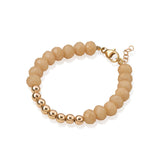 Sand Colored Crystal and Rose Gold Bead Infant Toddler Girls Stackable Bracelet | Luxury Child Bracelet Gift | Baby Girls Bracelet (B1916)