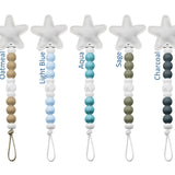 Star Silicone Pacifier Clip | Binky Clip  | Newborn Baby Boy Girl Shower Gift