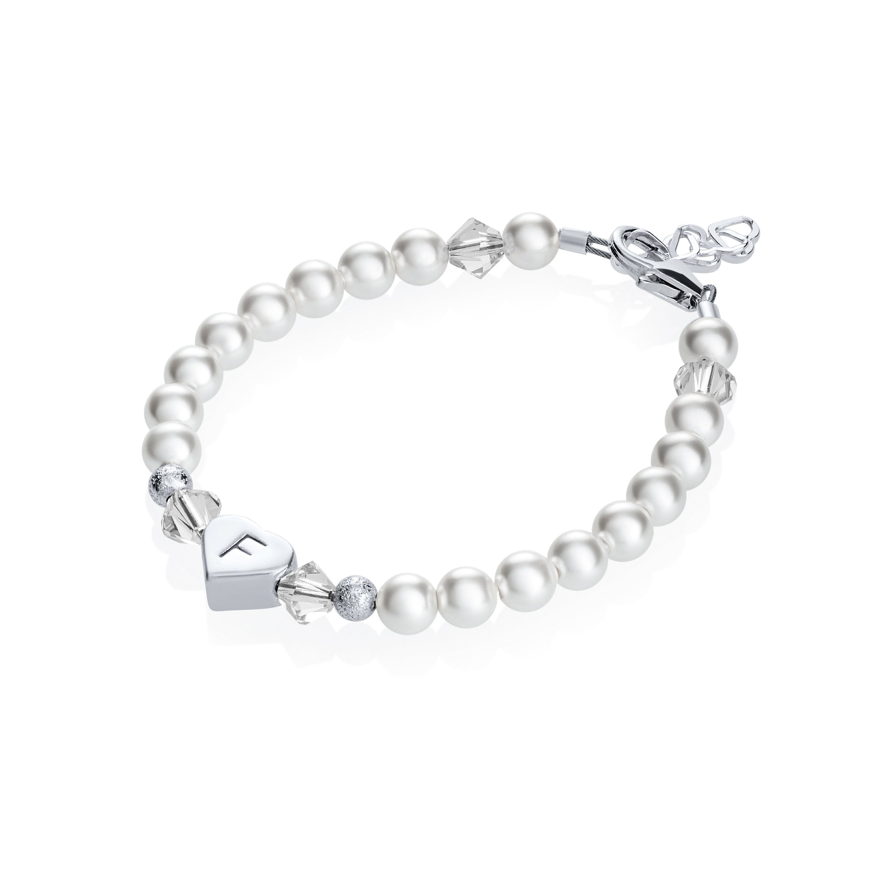 Heart  Initial Baby Bracelet (BPHC)