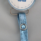 Blue Initial Pacifier clip with Faux Leather strap